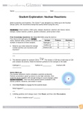 GIZMO Student Exploration: Nuclear Reactions GIZMO (All answers are 100% correct)