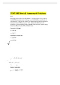 STAT 200 Week 6 Homework Problems, full solution guide, 100% correct.