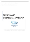 WALDEN UIVERISTY NURS 6635 MIDTERM PMHNP Newly Updated Exam Elaborations Questions with Answers 