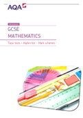 AQA Qualifications GCSE MATHEMATICS. Topic tests Higher tier - Mark schemes