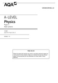 A-LEVEL Physics. Paper 1 Mark scheme. 7408,1 Specimen Paper (set 2) SPECIMEN MATERIAL v1.0