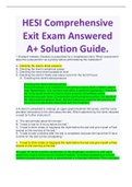 HESI Comprehensive Exit Exam Answered A+ Solution Guide; Spring 2022.