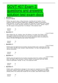 Govt 407 exam 3 questions and answers solution test exam 