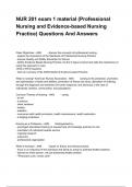 NUR 201 exam 1 material (Professional Nursing and Evidence-based Nursing Practice) Questions And Answers