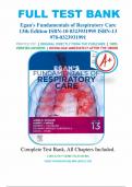 Test Bank for Egan's Fundamentals of Respiratory Care 13th Edition by James K. Stoller, Albert J. Heuer, David L. Vines, Robert L. Chatburn|9780323931991|All Chapters 1-58|LATEST