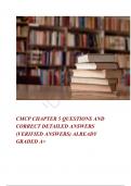 CMCP CHAPTER 5 QUESTIONS AND CORRECT DETAILED ANSWERS (VERIFIED ANSWERS) ALREADY GRADED A+