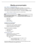 Samenvatting  Media Economie & Structuren (K00175A) Deel 1 van de lessen (12/24)