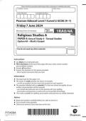 EDEXCEL GCSE Religious Studies A  1ra0 4a question paper may-june 2024