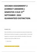 SOC2604 ASSIGNMENT 2 (CORRECT ANSWERS ) SEMESTER 2 DUE 27th SEPTEMBER 2024 GUARANTEED DISTINCTION.