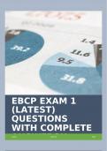 EBCP EXAM 1 (LATEST) QUESTIONS WITH COMPLETE ANSWERS!!