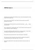 HIPAA Test 1 Questions and Answers