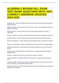 ALGEBRA 2 MCRAW HILL EXAM TEST BANK QUESTIONS WITH 100% CORRECT ANSWERS UPDATED 2024-2025 