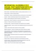 MCGRAW HILL ALGEBRA 2 CH 1 VOCAB. TEST QUESTIONS WITH ALL CORRECT ANSWERS GRADED A+ 