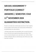 SJD1501 ASSIGNMENT 7 PORTFOLIO (CORRECT ANSWERS ) SEMESTER 2 DUE 11th NOVEMBER 2024 GUARANTEED DISTINCTION.