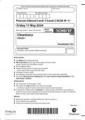 EDEXCEL GCSE Science  1ch0 1f question paper may-june 2024