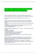 Emergency Medical Responder Review Questions with correct Answers