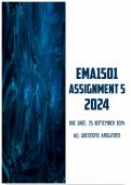 EMA1501 Assignment 5 2024 | Due 25 September 2024