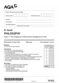 AQA A LEVEL Philosophy Paper 2 June 2024 QUESTION PAPER- 7172/2