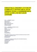 CERAD Theory 2024/2025 | ACCURATE CURRENTLY TESTING REAL EXAM VERSION WITH A COMPREHENSIVE STUDY GUIDE AND DETAILED ANSWERS