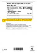 Pearson Edexcel Level 1/Level 2 GCSE (9–1) April/May 2024 German  PAPER 2: Speaking in German Task 1: Role play Instructions to the  teacher