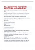 PGA QUALIFYING TEST EXAM QUESTIONS WITH ANSWERS