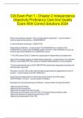 CIA Exam Part 1 - Chapter 2 Independence Objectivity Proficiency Care And Quality Exam With Correct Solutions 2024