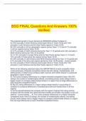   BSG FINAL Questions And Answers 100% Verified.