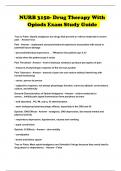 NURB 3150- Drug Therapy With Opiods Exam Study Guide 