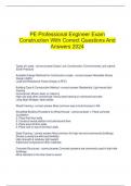  PE Professional Engineer Exam Construction With Correct Questions And Answers 2024