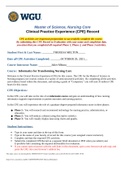 WGU D029 Master of Science, Nursing Core Clinical Practice Experience (CPE) Record CPE D029 Theresa Melton