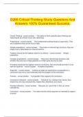 D265 Critical Thinking Study Questions And Answers 100% Guaranteed Success.