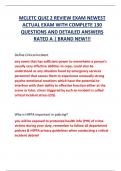 MCLETC QUIZ 2 REVIEW EXAM NEWEST  ACTUAL EXAM WITH COMPLETE 130  QUESTIONS AND DETAILED ANSWERS  RATED A | BRAND NEW!!! 