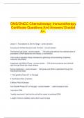 ONS/ONCC Chemotherapy Immunotherapy Certificate Questions And Answers Graded A+.