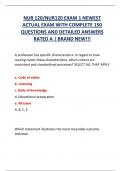 NUR 120/NUR120 EXAM 1 NEWEST  ACTUAL EXAM WITH COMPLETE 150  QUESTIONS AND DETAILED ANSWERS  RATED A | BRAND NEW!!! 