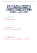 NUR 120/ NUR120 EXAM 2 NEWEST  ACTUAL EXAM WITH COMPLETE 200  QUESTIONS AND DETAILED ANSWERS  RATED A | BRAND NEW!!! 