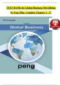 TEST BANK for Peng Mike, Global Business 5th Edition, Chapters 1 - 17, Complete Latest Version