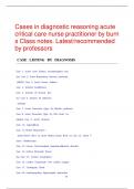 Cases in diagnostic reasoning acute critical care nurse practitioner by burns Class notes. Latest/recommended by professors