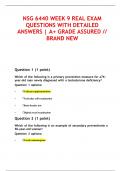 NSG 6440 WEEK 9 REAL EXAM  QUESTIONS WITH DETAILED  ANSWERS | A+ GRADE ASSURED //  BRAND NEW