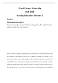 NUR 649E Week 6 Discussion Question 2' For Full Points