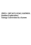 PHYS- 1307 6172-21542 | GIZMOS | Student Exploration | Energy Conversion in a System