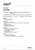 AQA A LEVEL HISTORY COMPONENT 1E 2024 (7042/1E: Russia in the age of Absolutism and Enlightnment 1682-1796)