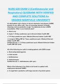 NURS 620 EXAM 2 (Cardiovascular and  Respiratory) QUIZBANK WITH VERIFIED  AND COMPLETE SOLUTIONS A+  GRADED MARYVILLE UNIVERSITY 