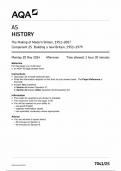 AQA AS HISTORY COMPONENT 2S 2024 (7041/2S: Building a new British, 1951-1979)