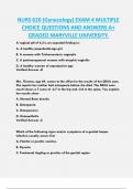 NURS 620 (Gynecology) EXAM 4 MULTIPLE  CHOICE QUESTIONS AND ANSWERS A+  GRADED MARYVILLE UNIVERSITY