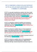 PCT CERTIFICATION EXAM NEWEST ACTUAL EXAM 2025 QUESTIONS AND CORRECT ANSWERS