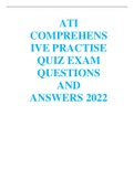 ATI COMPREHENSIVE PRACTISE QUIZ EXAM QUESTIONS AND ANSWERS 2022