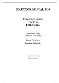 Solution Manual For Corporate Finance The Core, 5th Edition by Jonathan Berk, Peter DeMarzo Chapter 1-19