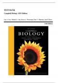 Test Bank- Campbell Biology {12th  Edition} by Urry| All  Chapters( 1-56) Included | With Correct Answers | Latest Update