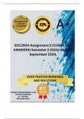 SOC2604 Assignment 2 (COMPLETE ANSWERS) Semester 2 2024 - DUE 27 September 2024 ; 100% TRUSTED Complete, trusted solutions and explanations.