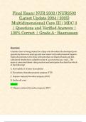 Final Exam: NUR 2502 / NUR2502 (Latest Update 2024 / 2025) Multidimensional Care III / MDC 3 | Questions and Verified Answers | 100% Correct | Grade A - Rasmussen